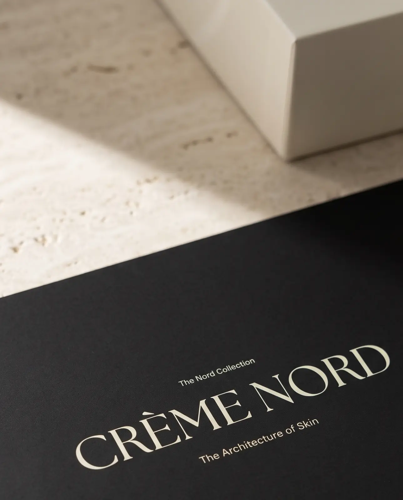 Crème Nord print piece reading The Architecture of Skin